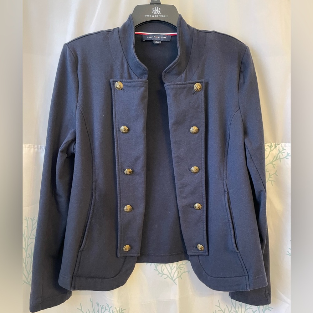 Tommy Hilfiger Dark Blue Blazer with Gold Accents